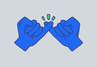 graphic of a pinky swear- pledge management blog featured image